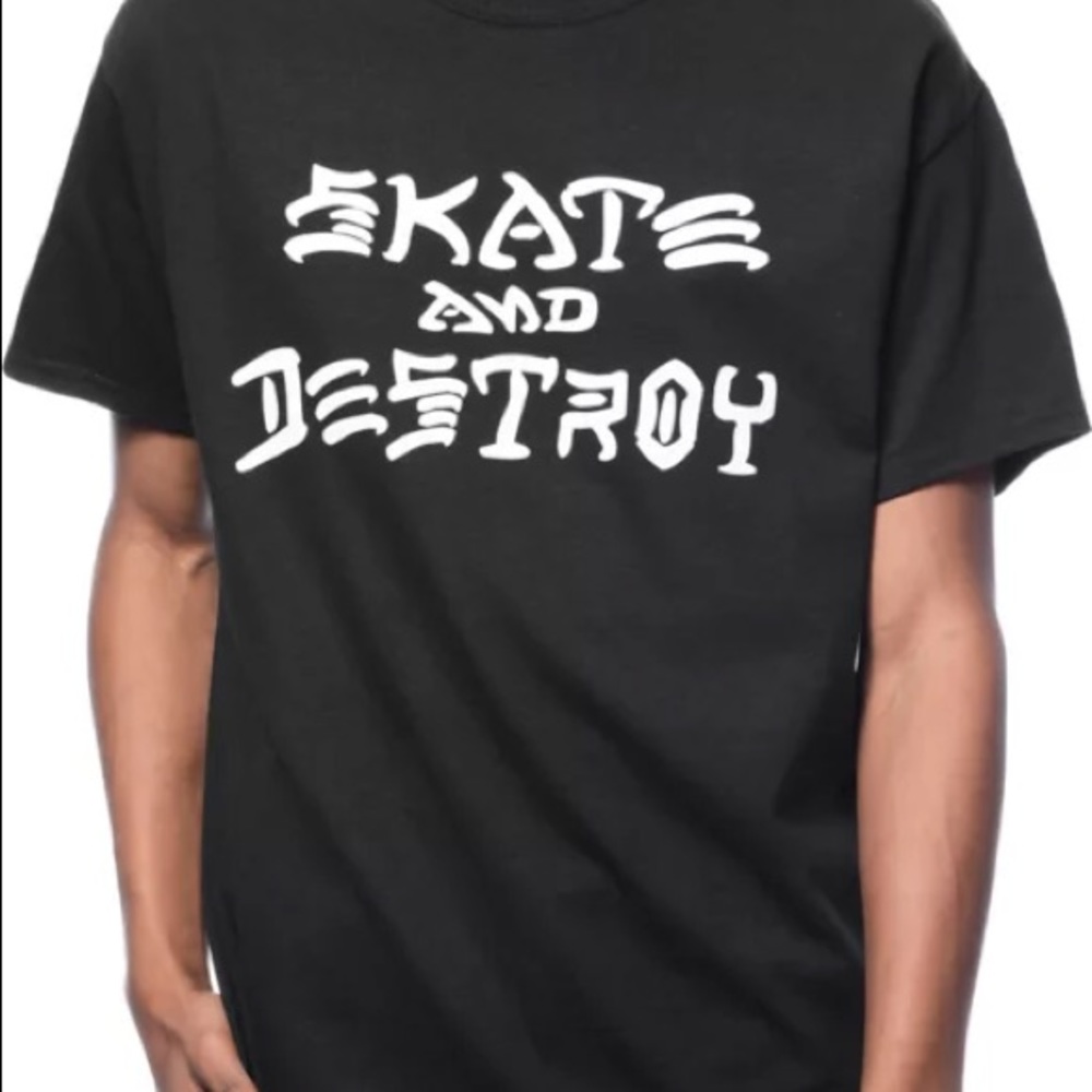 Trasher Skate and Destroy Black Tshirt